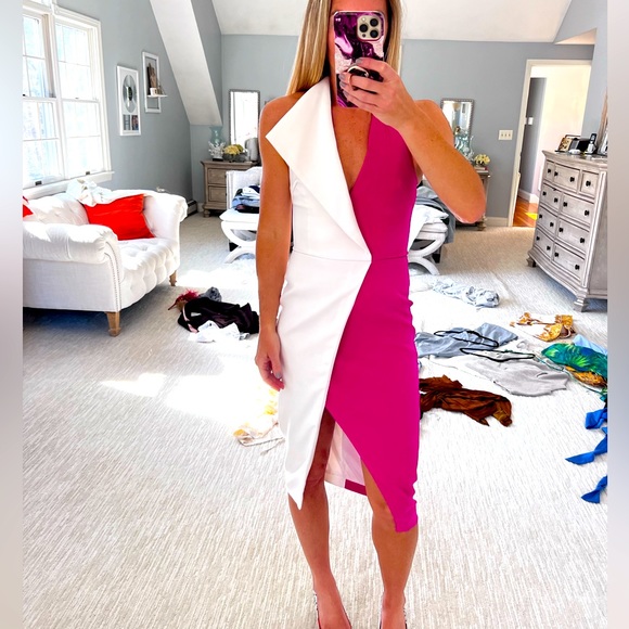 Lavish Alice Dresses & Skirts - Halter pink and white dress
